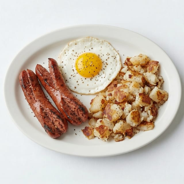 Smoked Sausage & Eggs.