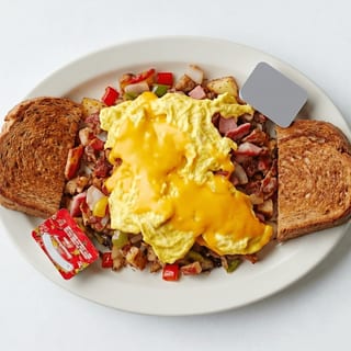 Steak, Onion, & Cheese Omelette